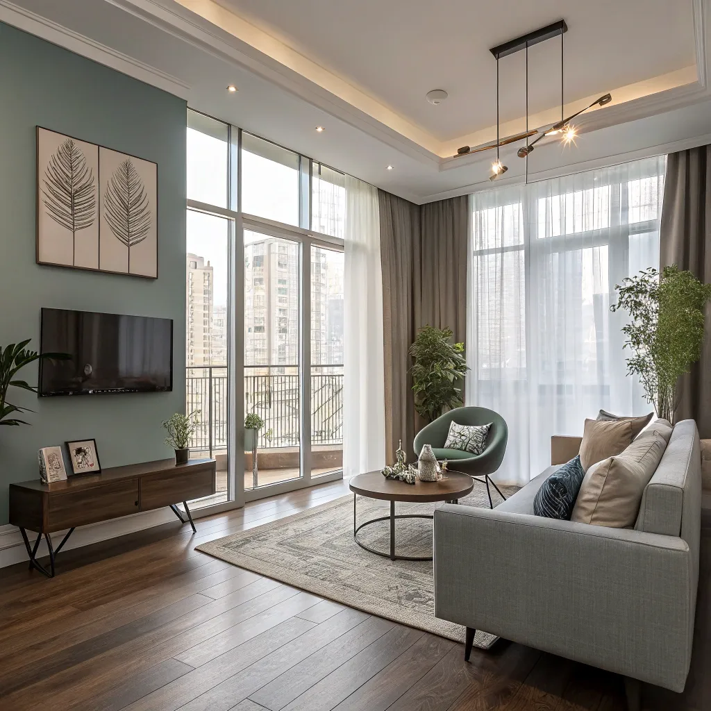 Stylishly renovated modern apartment living room